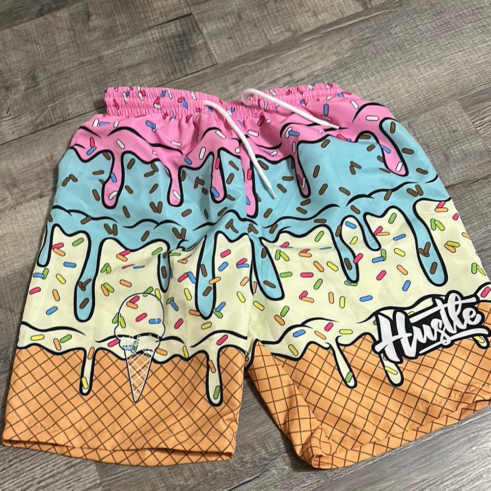 Hustler Hollywood Pink and Blue Ice Cream Drip Shorts